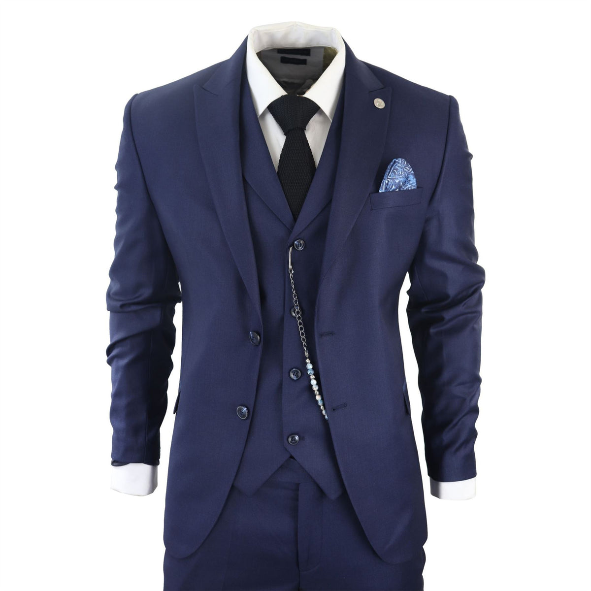TruClothing James Men 3 Piece Navy Blue Suit - 36" Jacket 30" Trousers