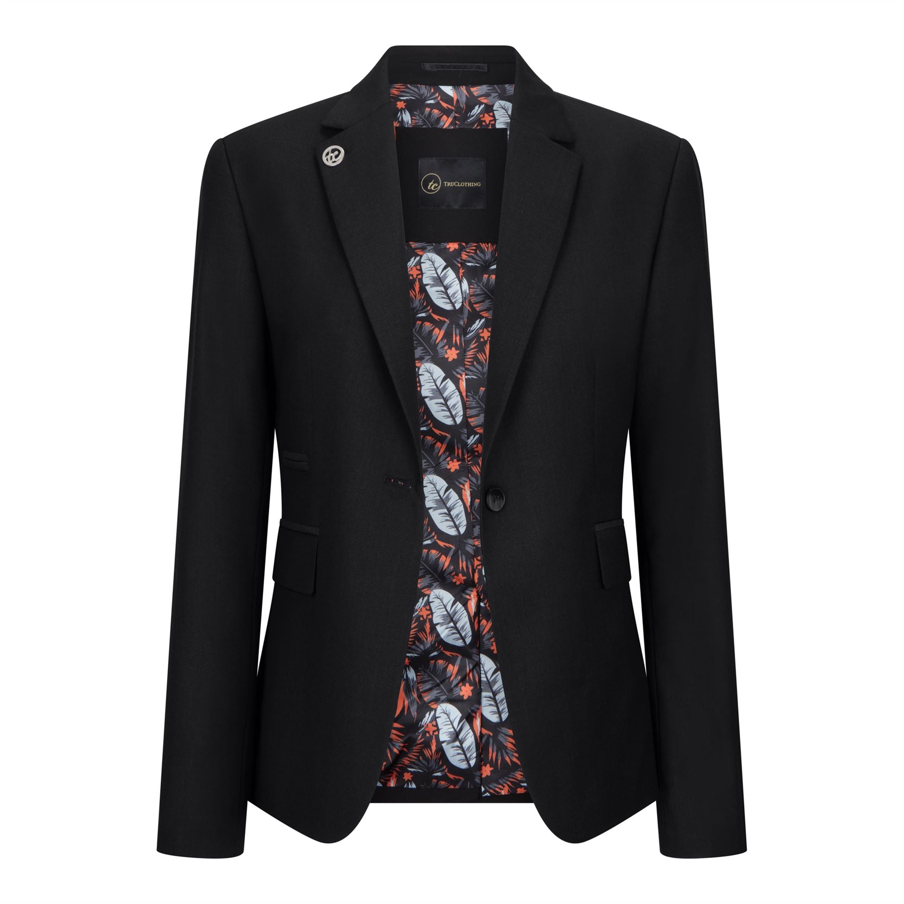 TPW-13 - Women's 3 Piece Plain Black Suit