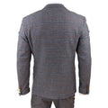 Grey Tweed 3 Piece Suit Prince Of Wales Check Slim Fit Double Breast Waistcoat - Knighthood Store