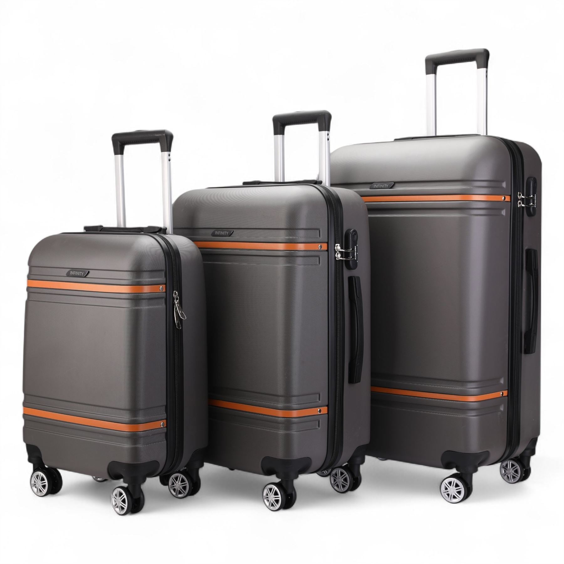 Hard Shell Modern 4-Wheel Luggage Suitcase Set