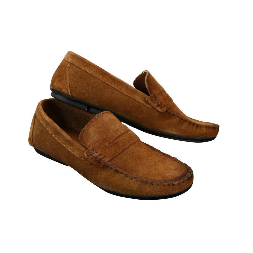 Mens Real Suede Washed Designer Slip On Loafers Moccasins Smart Casual Shoes - Knighthood Store