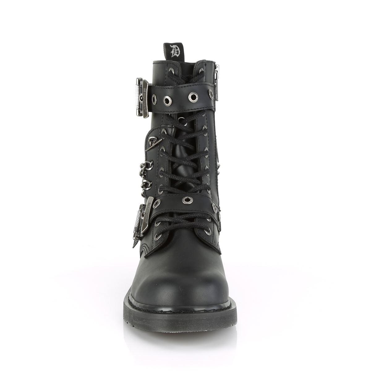 Demonia Bolt 250 Boots Punk Rock Emo Goth Unisex Black Boots Chain Biker Zip - Knighthood Store