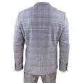 Mens Marc Darcy 3 Piece Suit Grey Prince Of Wales Blue Check Vintage Retro - Knighthood Store