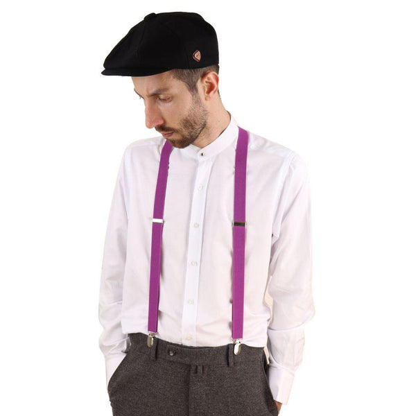 Mens Vintage Check Stripe Trouser Braces Suspenders 1920s Gatsby