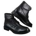 Mens Laced Military Army Casual Ankle Boots Leather Boots Black Brown - Knighthood Store