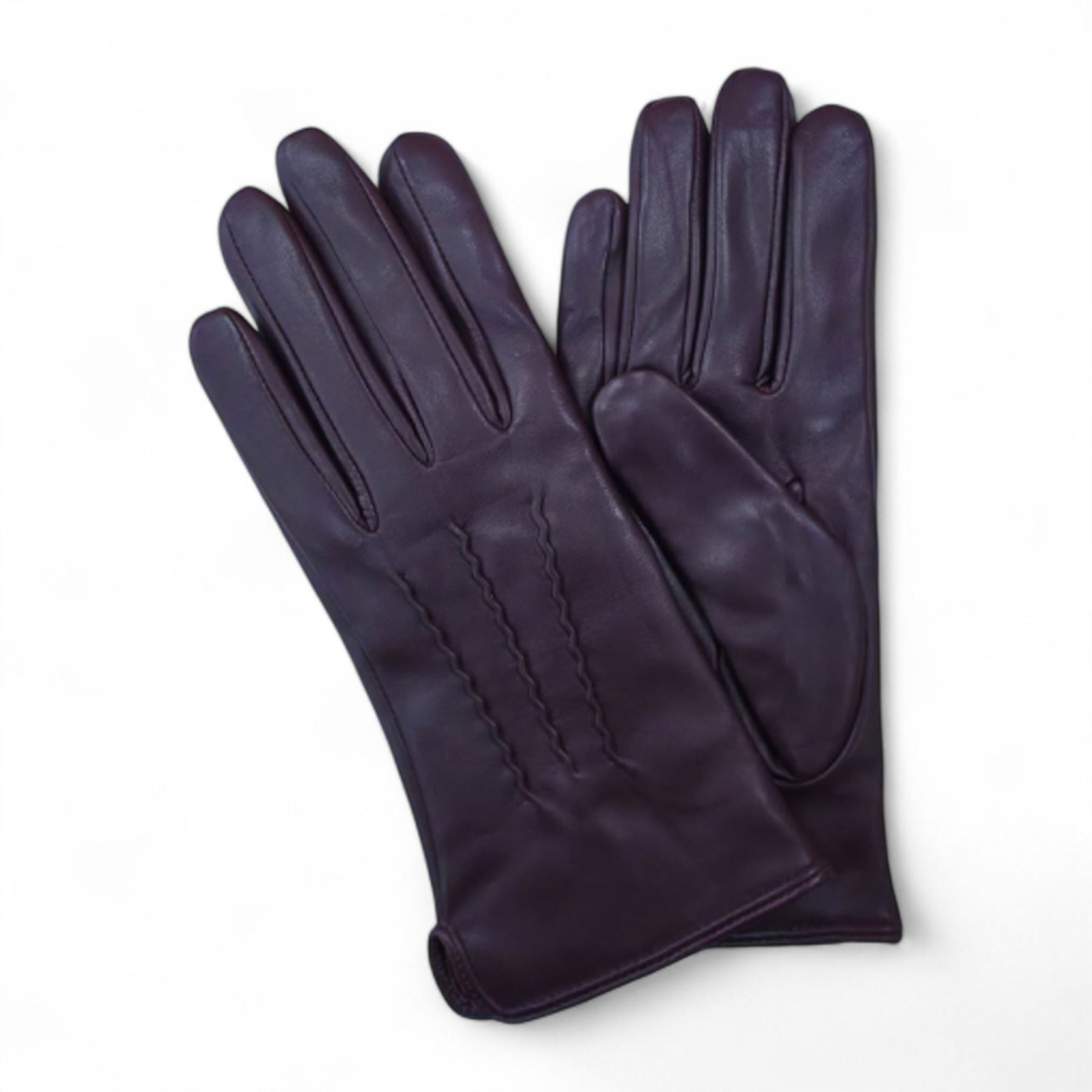 Women’s Genuine Leather Wool Lined Touchscreen Gloves