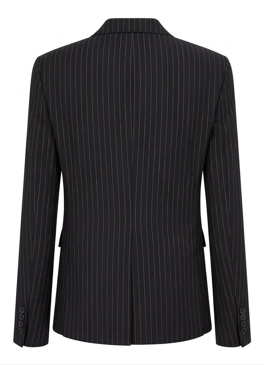 TPW-38 - Women's 3 Piece Black Pinstripe Suit
