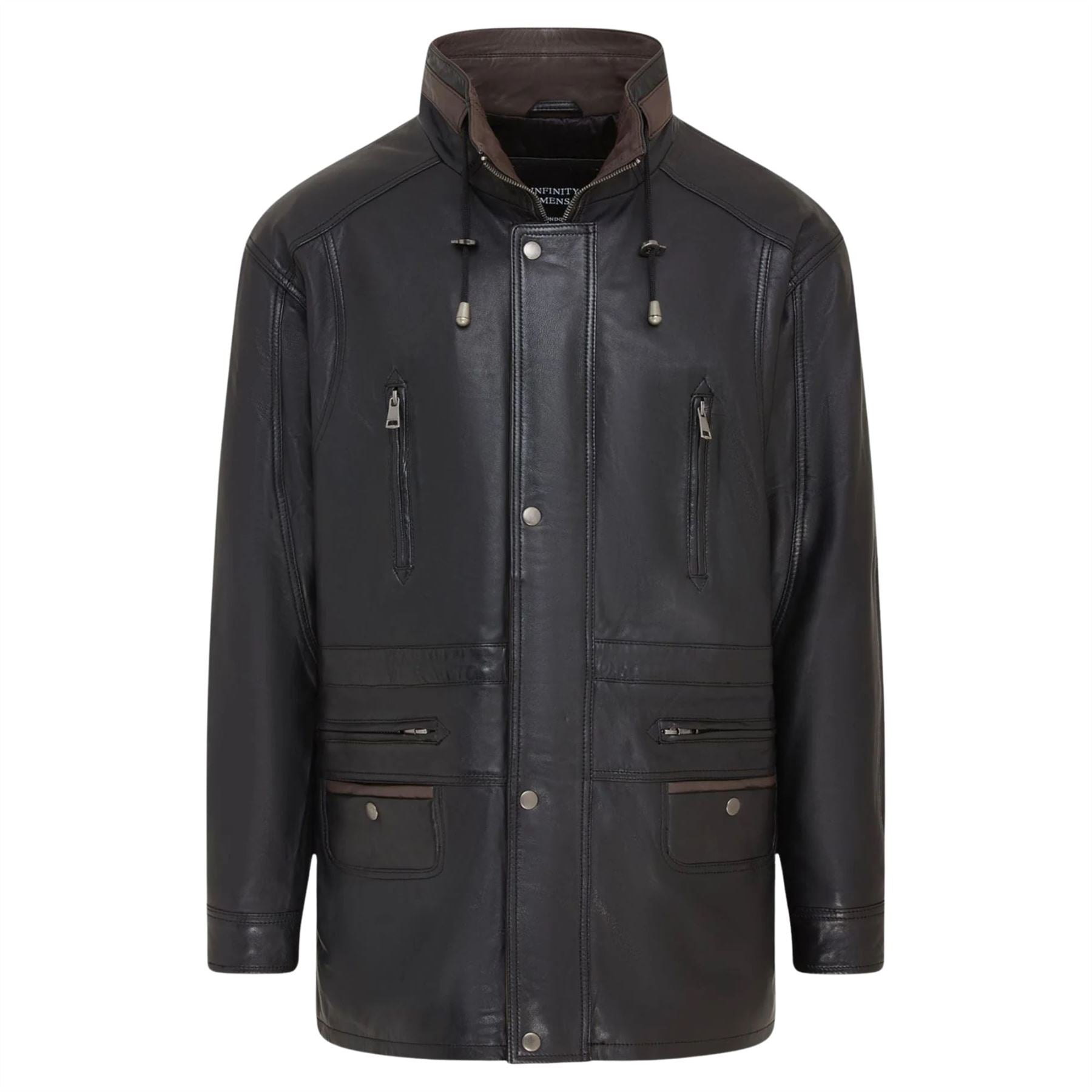 Men's Lambskin Leather Mid Length Jacket