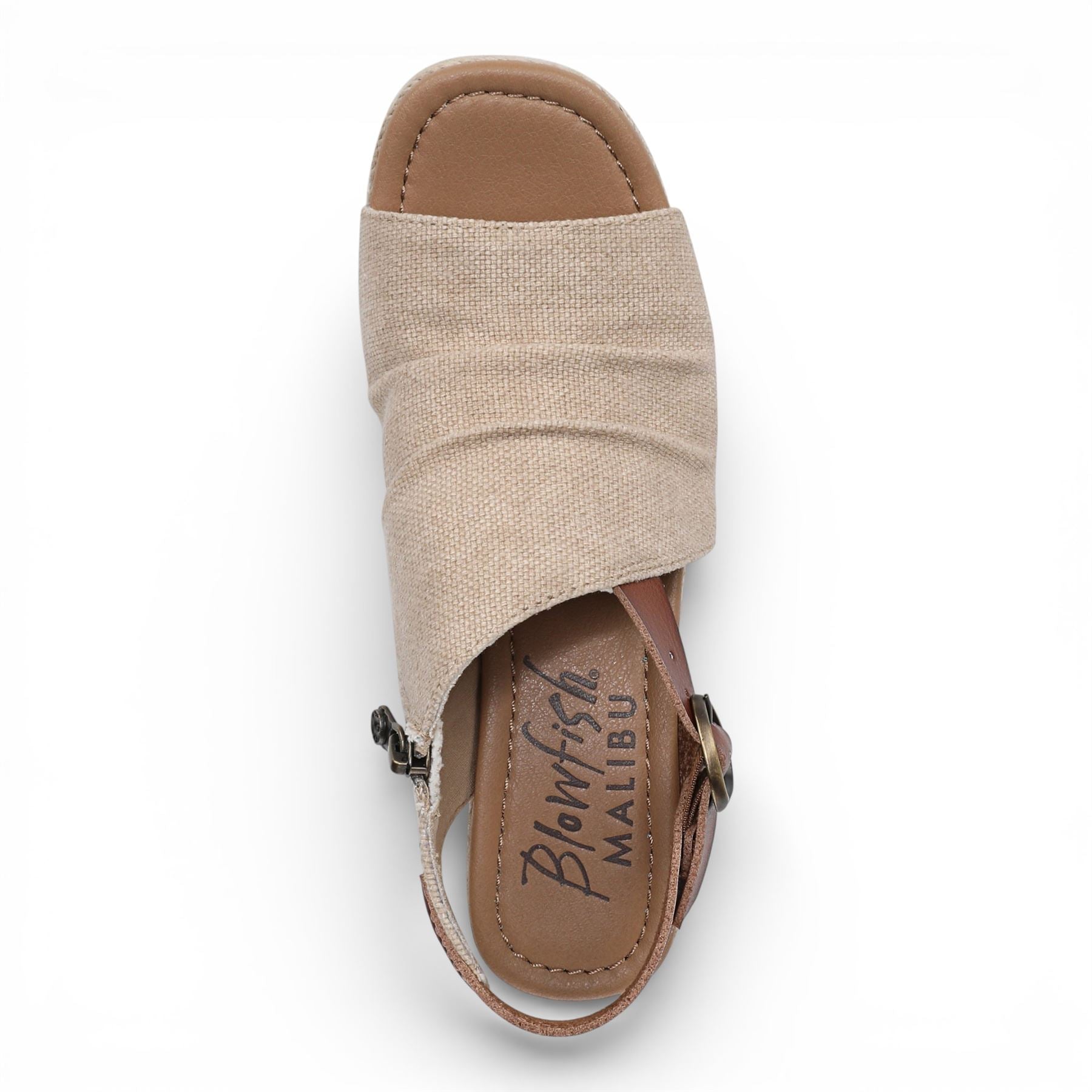 Amira - Women's Brown Beige Wedge Slingbacks Heel Sandals
