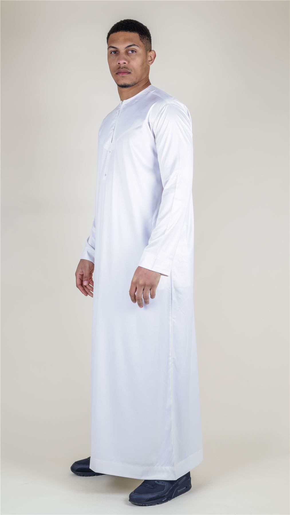 Men's Thobe Jubba Islamic Clothing Muslim Kaftan Emirati Omani Satin Robe