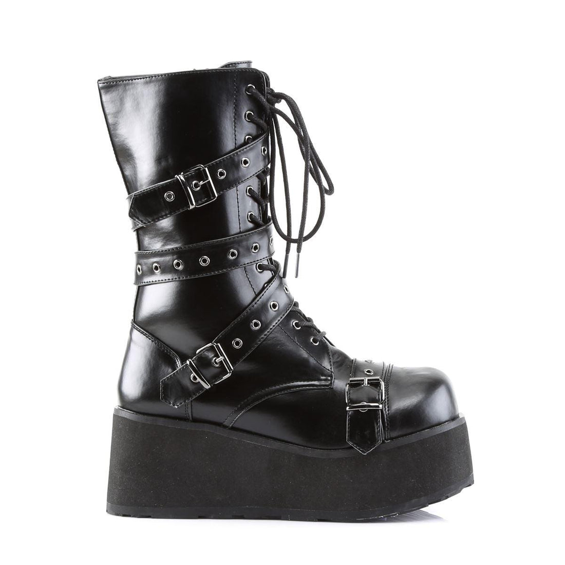 Goth EMO DEMONIA TRASHVILLE 205 Boots Unisex Pleaser Leather Black Platform - Knighthood Store