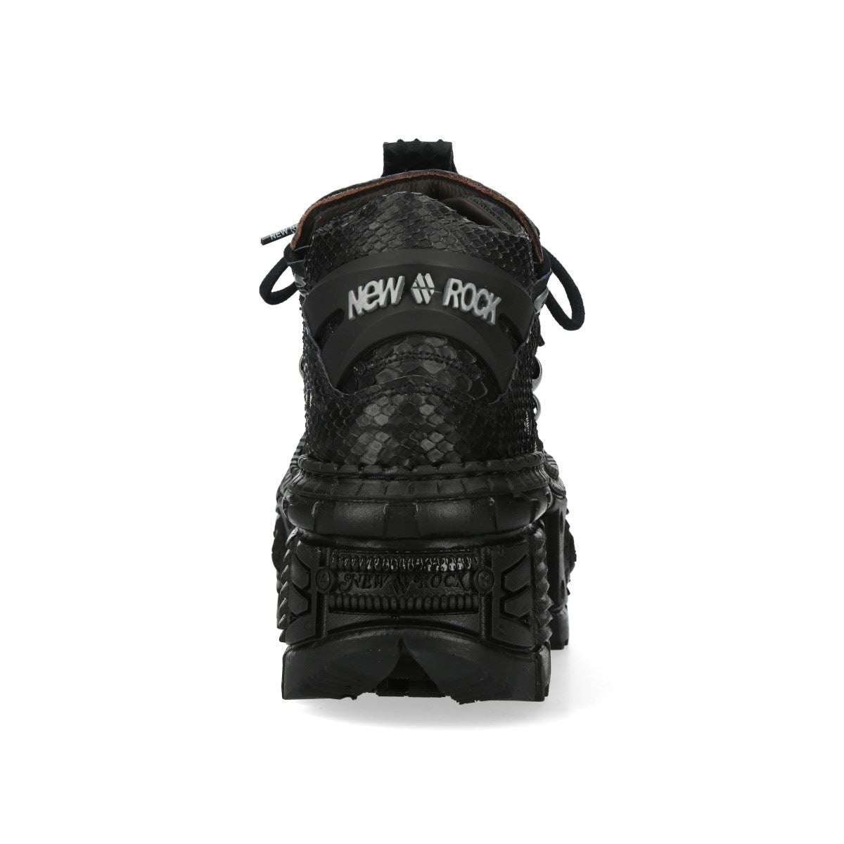 New Rock M-106WALL-C65 Black Leather Platform Ankle Boots