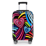 Hard Shell Suitcase Flower Heart Printed Luggage Travel Bag