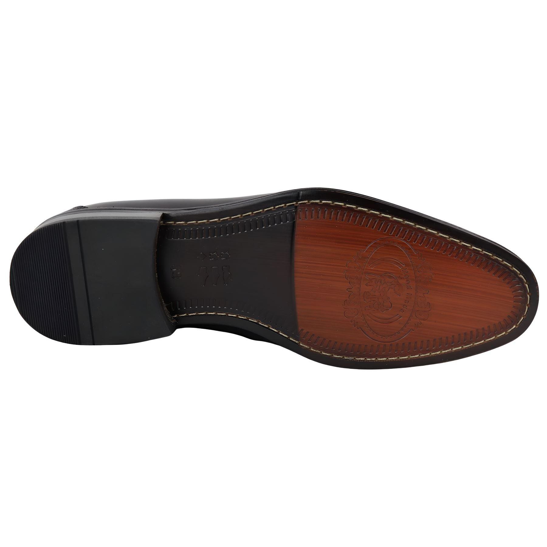 Men's Black Moccasin Loafers Shoes Slip On Genuine Leather Formal Shoe - Knighthood Store