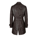 Ladies Women Real Leather Mid Length Blazer Style Retro Jacket - Knighthood Store