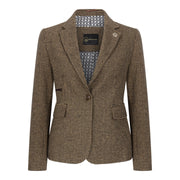 TPW-20 - Women's Wool Blend Brown Dogtooth Tweed Blazer