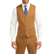 Men's Camel Brown Waistcoat Wool Formal Suit Vest