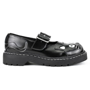 Women's Mary Jane Kitty Black Leather Platform Goth Shoes