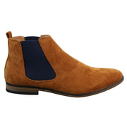 Mens Italian Suede Slip On Ankle Boots Smart Casual Desert Chelsea Dealer - Knighthood Store