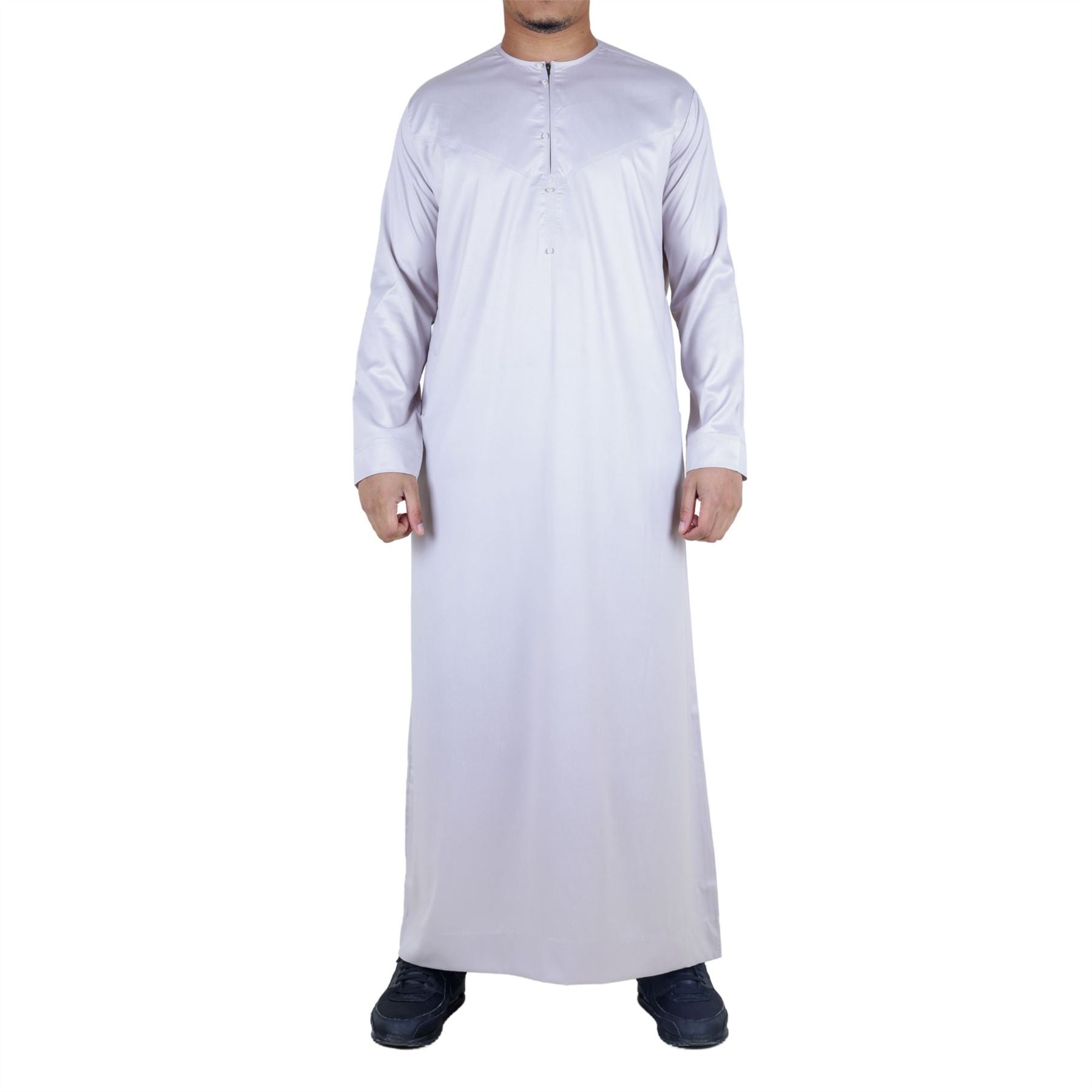 Men's Thobe Jubba Islamic Clothing Muslim Kaftan Emirati Omani Satin Robe