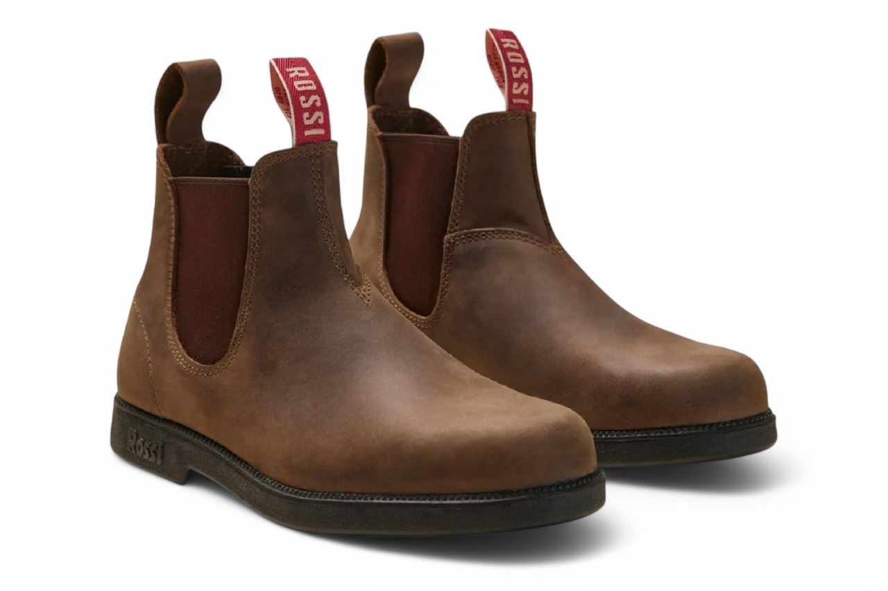 Booma 607 - Rustic Brown Leather Chelsea Boots