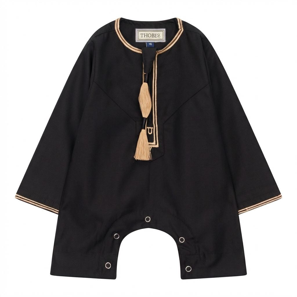 TT-003 - Baby Toddler Emirati Omani Gold Tassel Romper Thobe