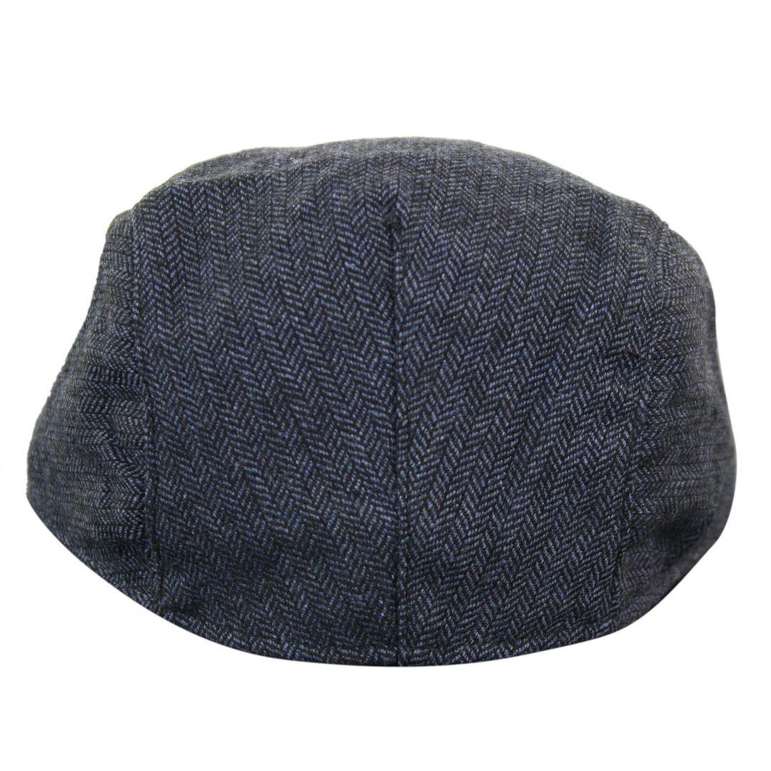 Mens Herringbone Tweed Wool Check Grandad Flat Caps Hats Vintage Green Grey Blue Brown - Knighthood Store