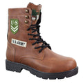 Mens US Military Army Laced Zip Ankle Boots Casual Combat Hiking PU Leather - Knighthood Store