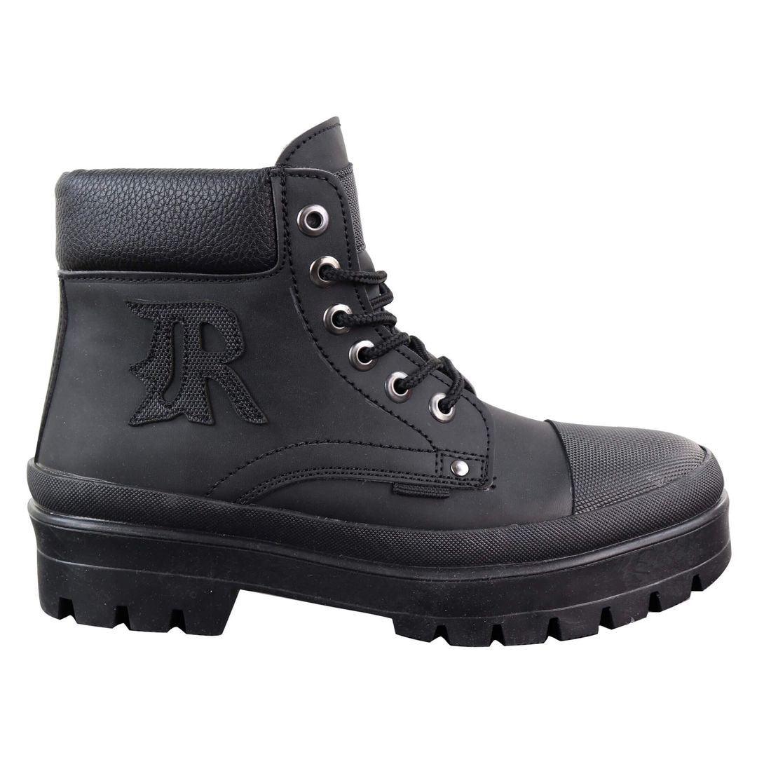 Mens Casual Work Laced R Boots Biker Work Combat Military PU Nubuck Leather - Knighthood Store