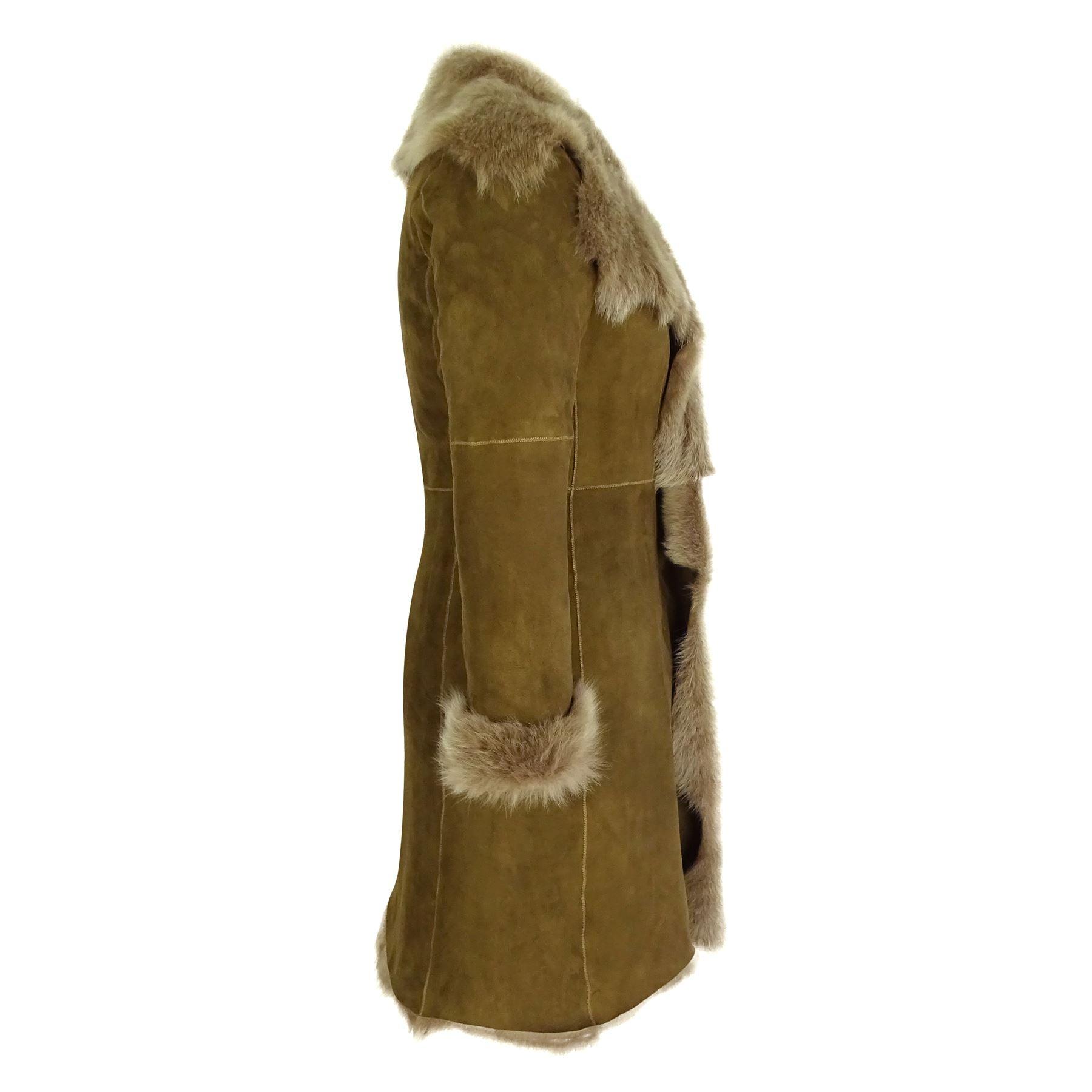 Womens Luxury Toscana 3/4 Coat Real Sheepskin Beaver Shearling Suede Jacket - Knighthood Store