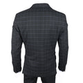 Men's Suit Black Checked Tailored Fit 3 Piece Formal Dress - Knighthood Store