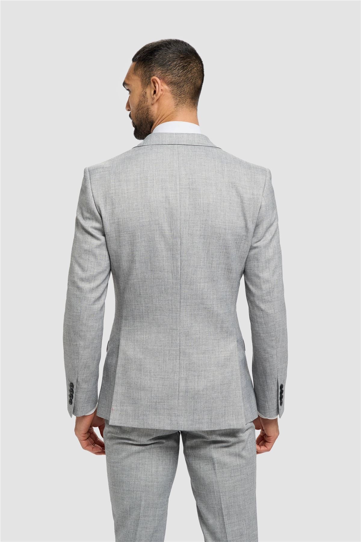 Men's Suit Grey 3 Piece Tailored Fit Formal Classic Gent Dress