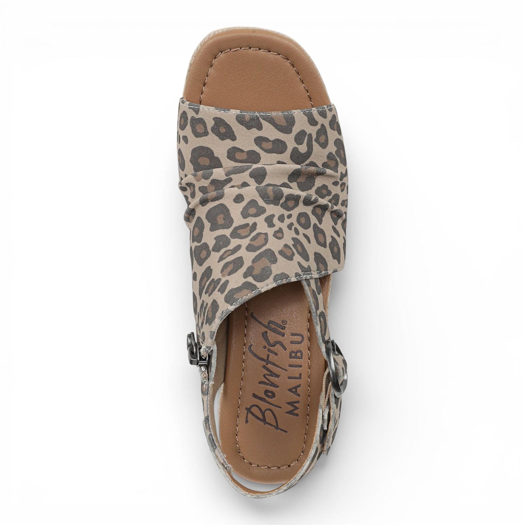 Amira - Women's Beige Print Wedge Slingbacks Heel Sandals