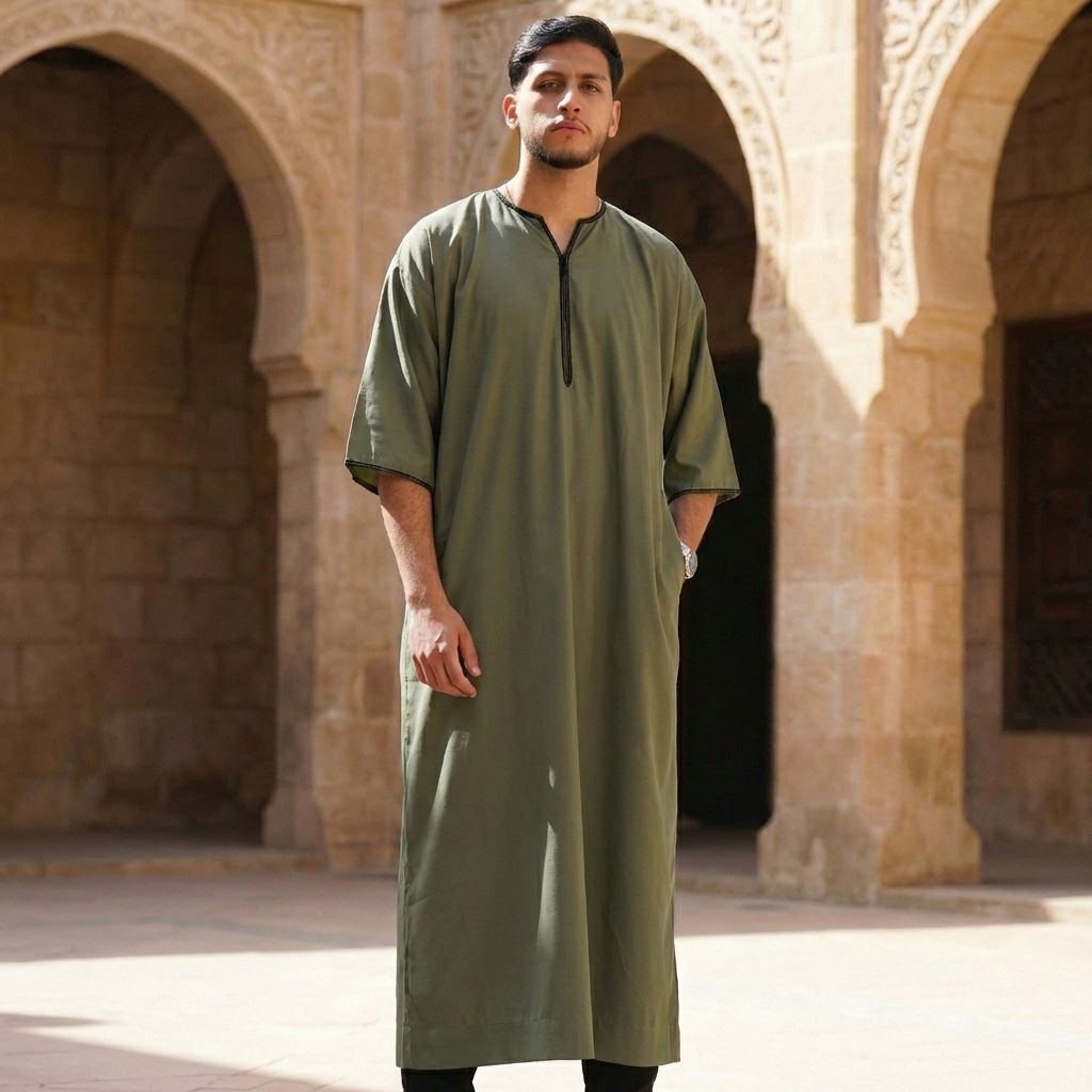 TT-006 - Men's Emirati Omani Half Sleeve Thobe