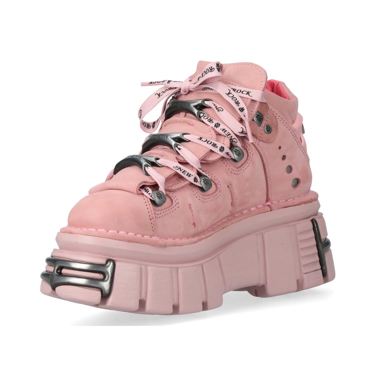 New Rock M-106-C158 Pink Platform Gothic Punk Ankle Boots