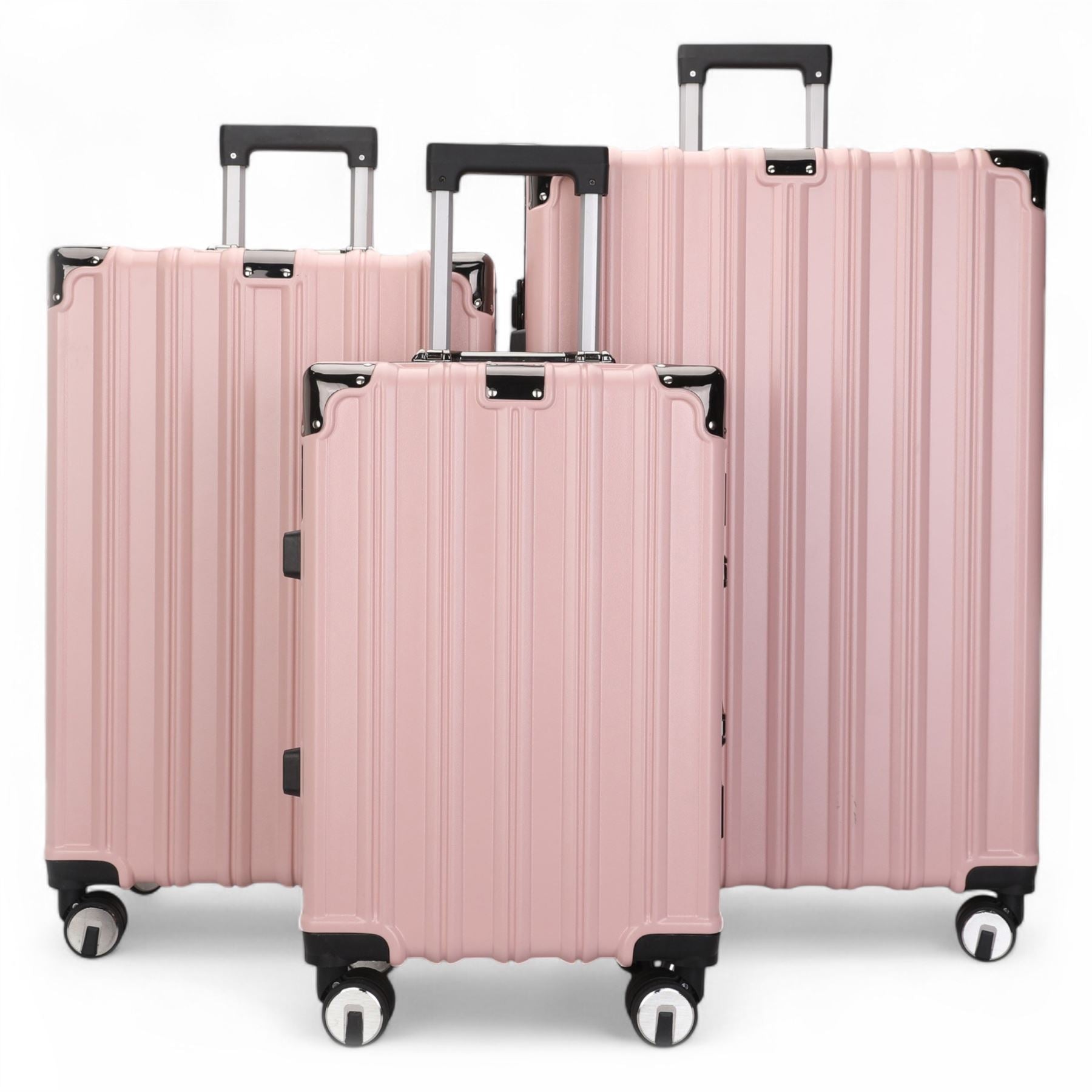 Robust Hard Shell Luggage 8 Wheel Suitcase Set