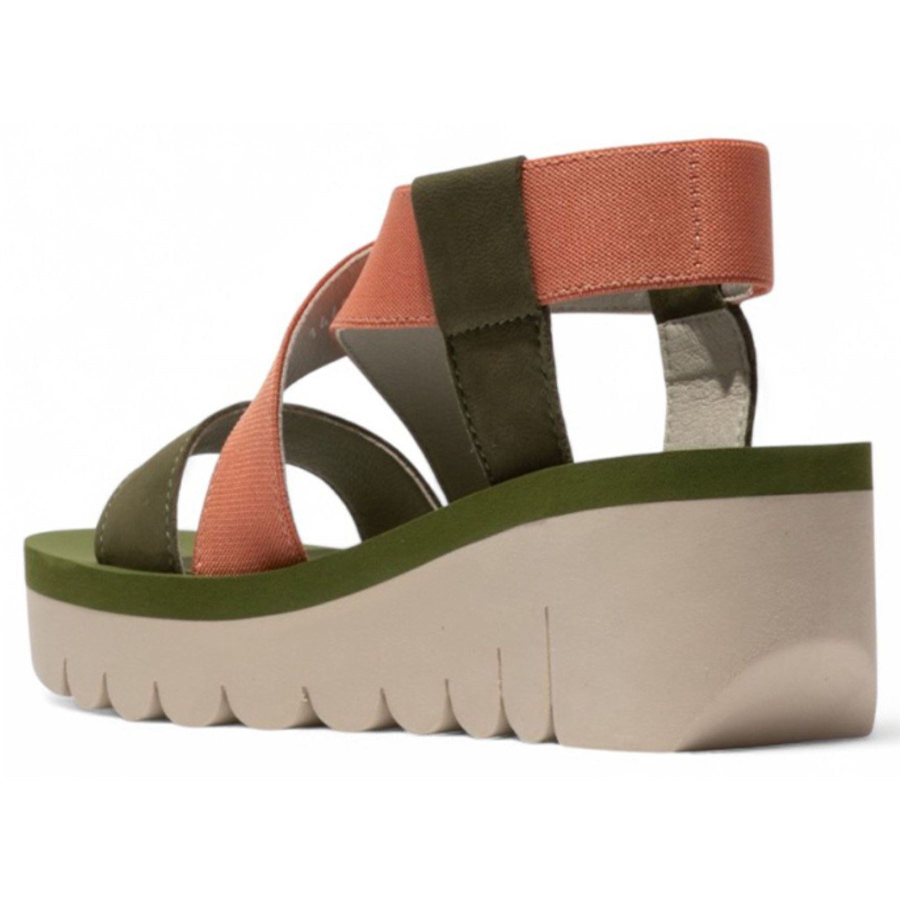 YABI922FLY - Women's Wedge Heel Leather Sandals