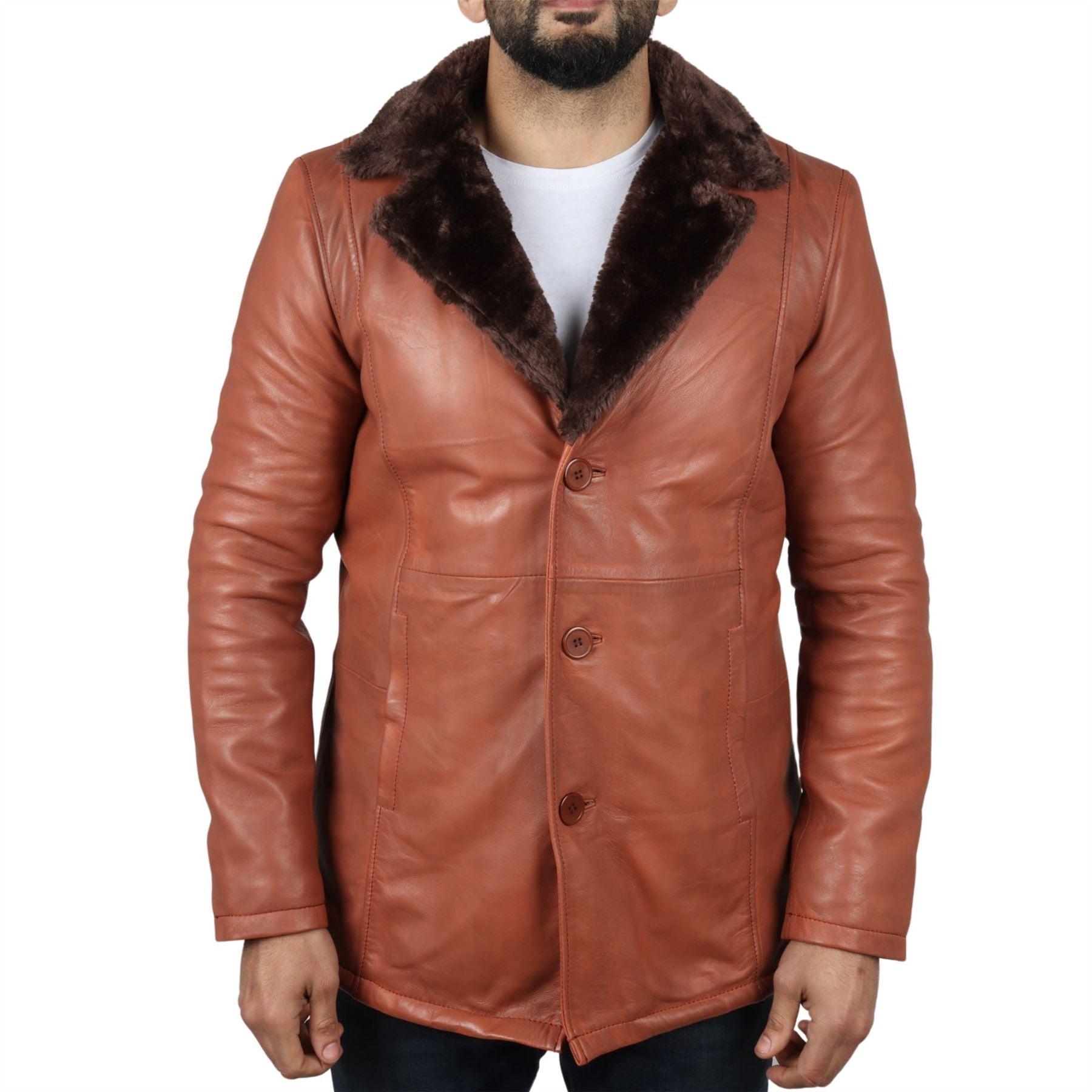 Men's Fur Lining Blazer Coat Jacket Real Leather - Knighthood Store