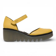 BISO305FLY - Women’s Yellow Leather Wedge Sandals