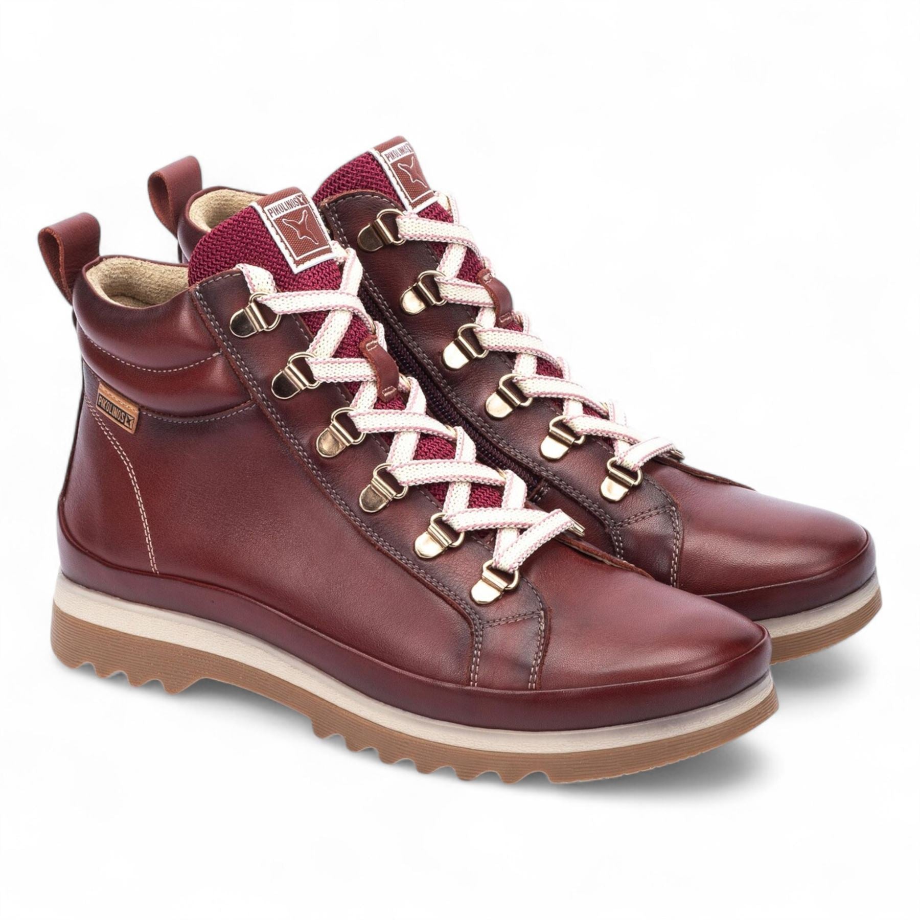 Vigo - Women’s Arcilla Red Leather Ankle Trainers Boots