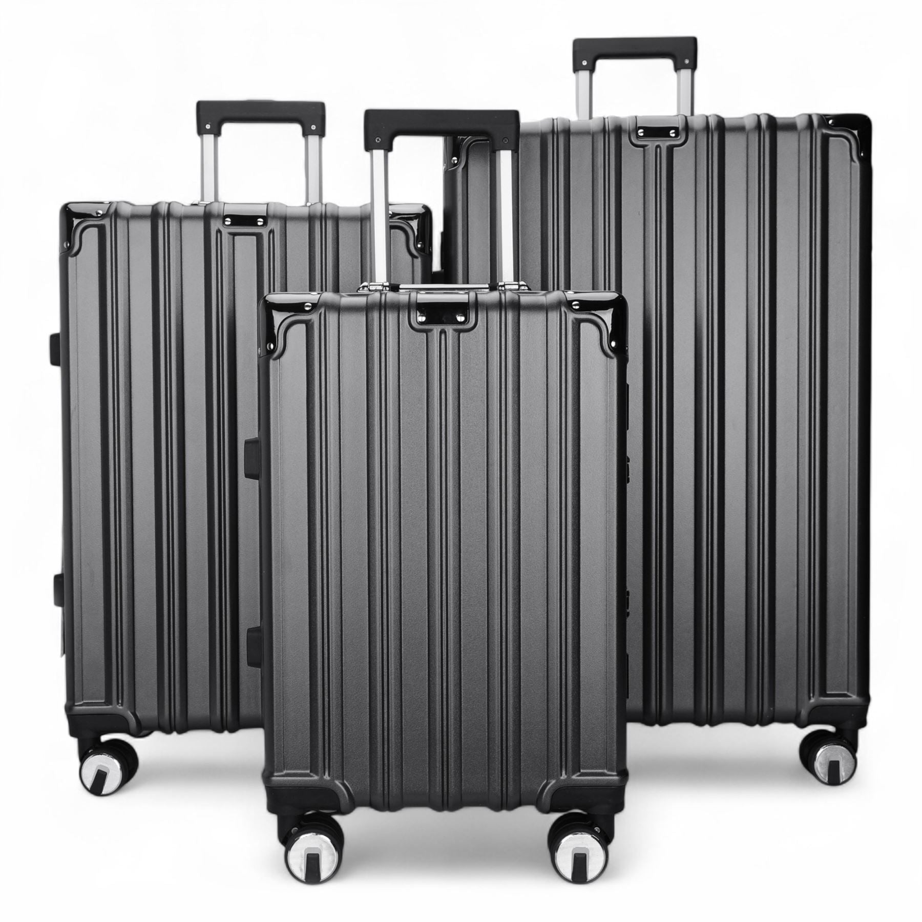 Robust Hard Shell Luggage 8 Wheel Suitcase Set
