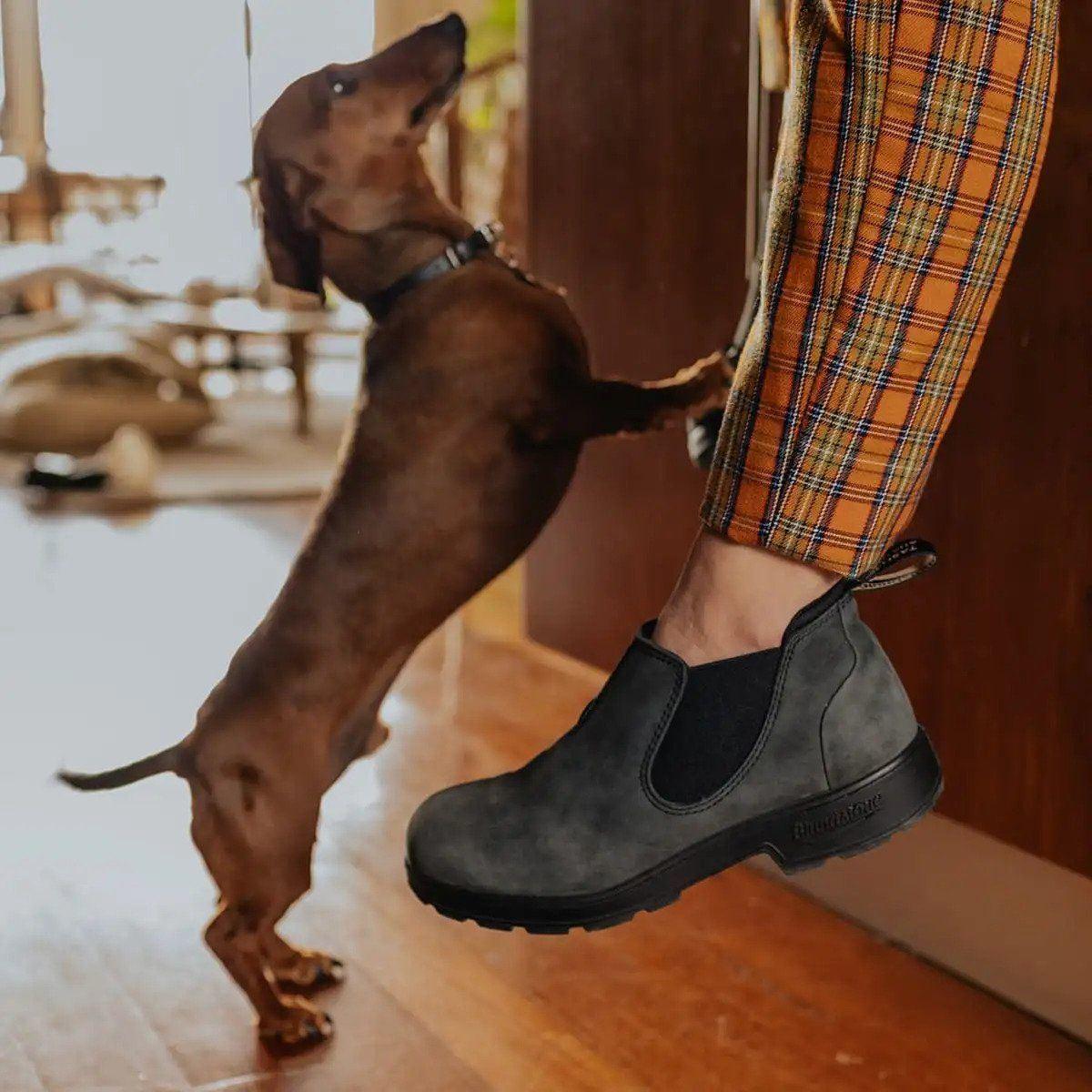 Blundstone 2035 Rustic Black Low-Cut Leather Boots Retro Vintage Slip On - Knighthood Store