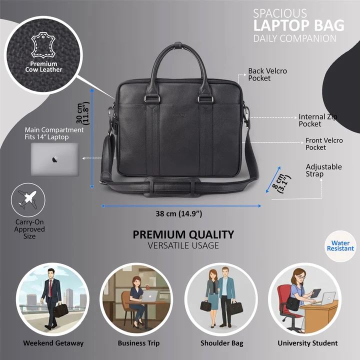 Sutton - Genuine Leather Laptop Bag