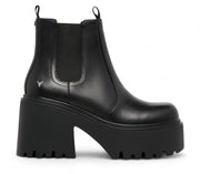 Tricky - Women's Black Leather Platform Chelsea Boots