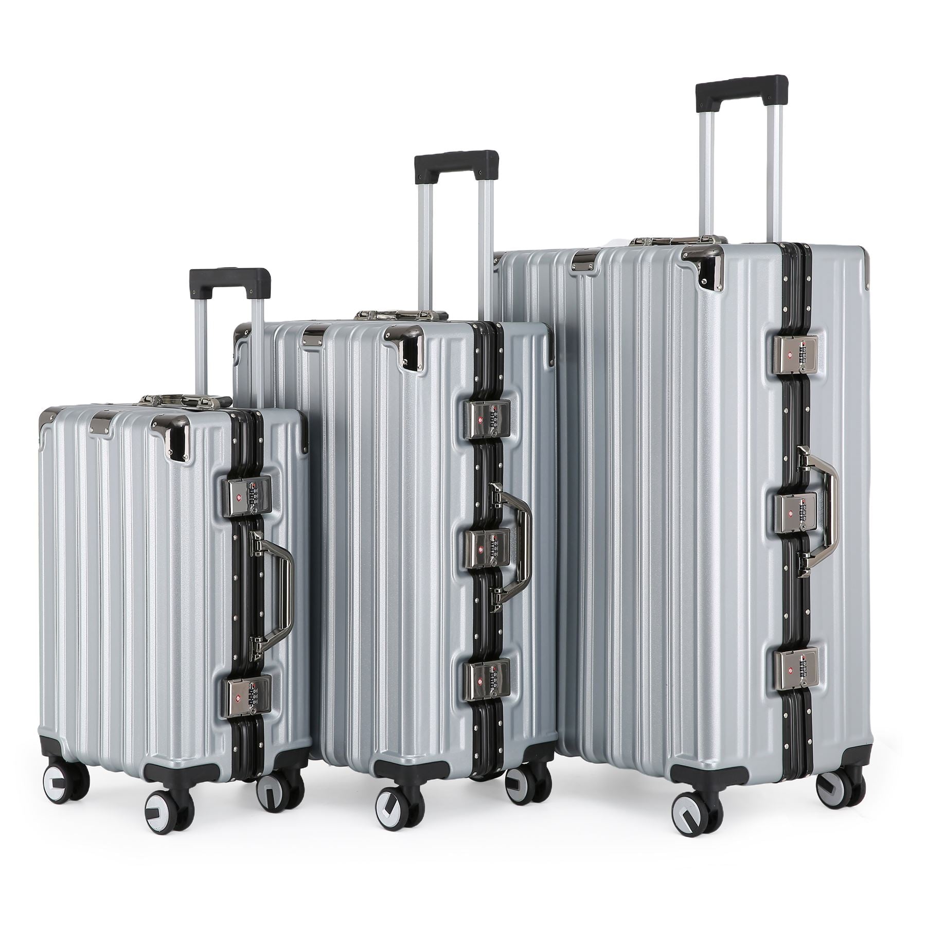 Robust Hard Shell Luggage 8 Wheel Suitcase Set