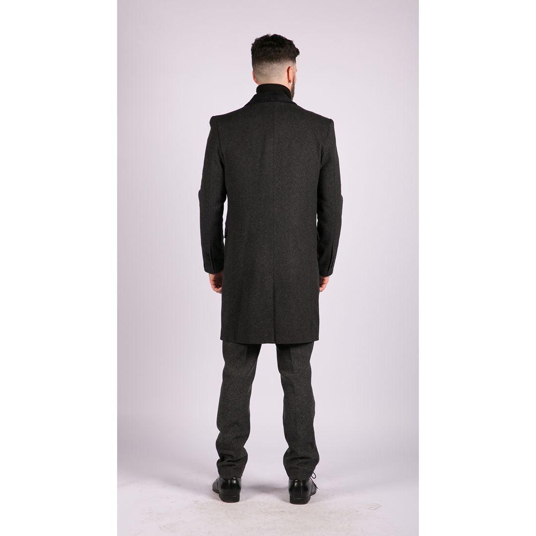 Mens 3/4 Long Overcoat Jacket Herringbone Tweed Coat Peaky Blinders Fit - Knighthood Store