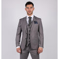 Mens Light Grey 3 Piece Suit Classic Stitch Wedding Summer Prom Classic Grooms - Knighthood Store