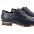 Mens Classic Laced Full Leather Derby Shoes Plain British Design Smart Casual - Knighthood Store