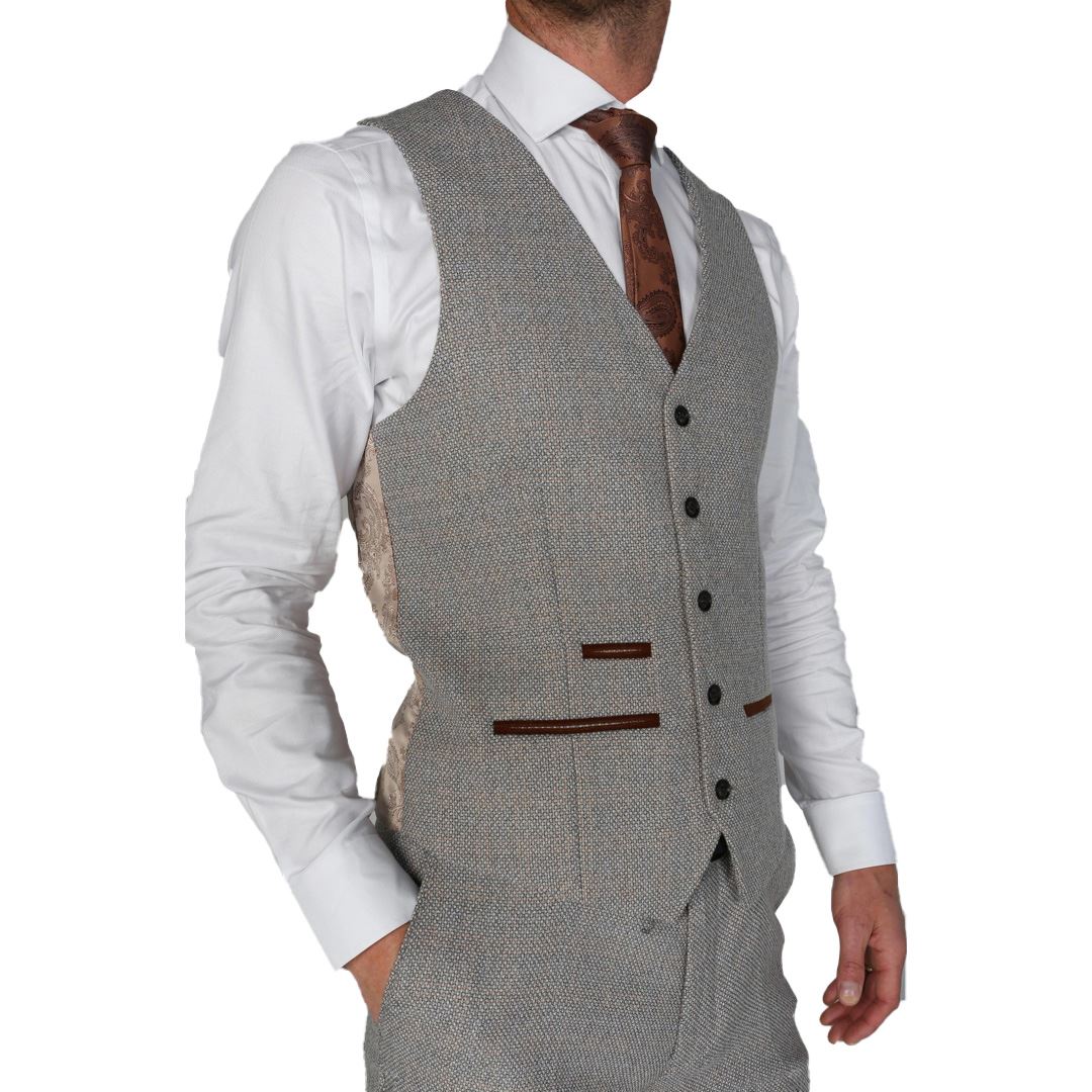 Ralph - Men's Classic Cream Tweed Waistcoat