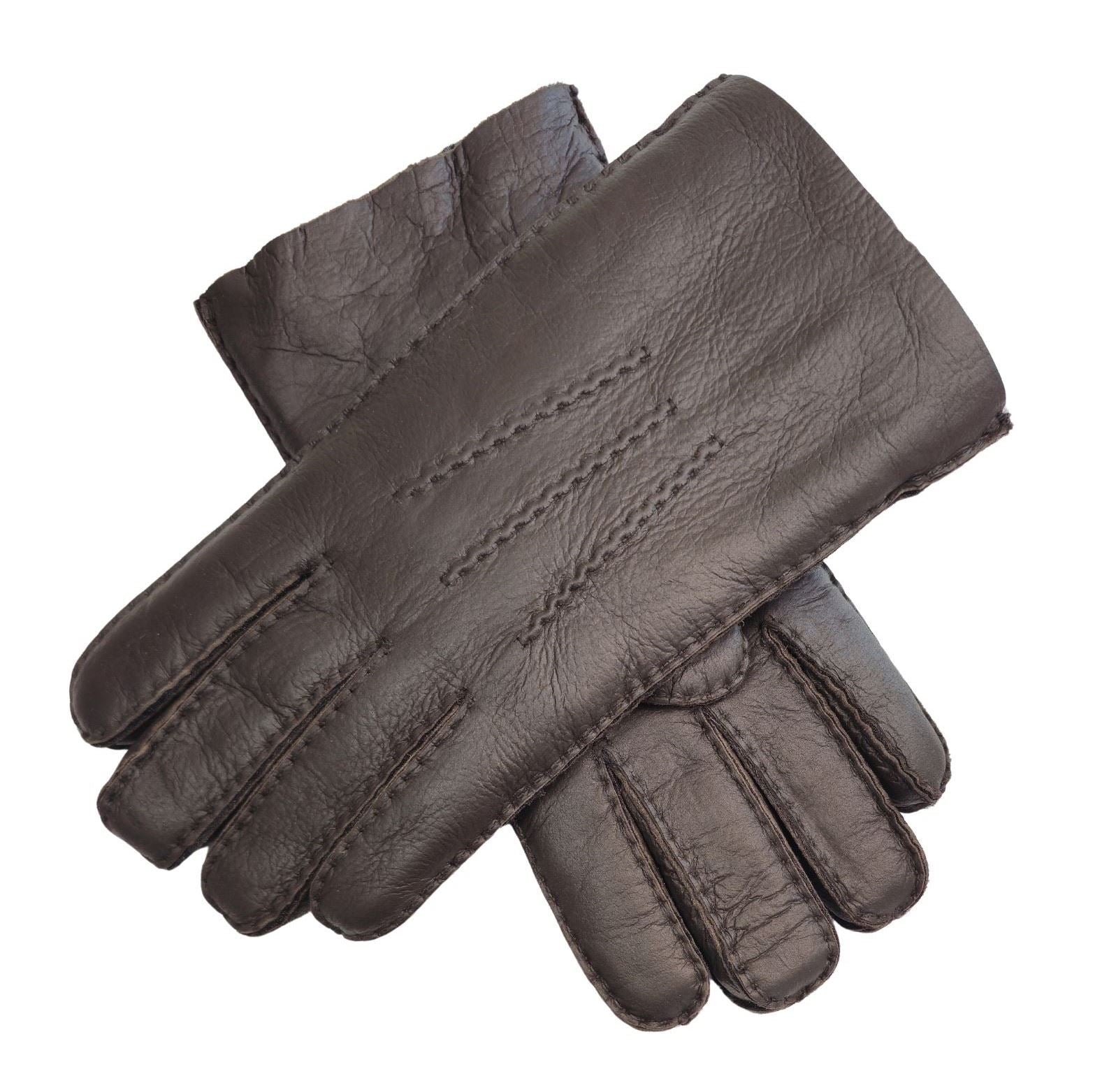 Men’s Sheepskin Suede Leather Wool Lining Gloves
